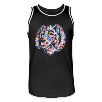 Boykin Spaniel Dog Geometric - Men's Basketball Jersey - black/white - Front - AI Model Male 185 dark (185cm)