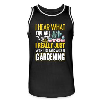 Gardening Talk About Gardening - Men's Basketball Jersey - black/white - Front - AI Model Male 185 dark (185cm)