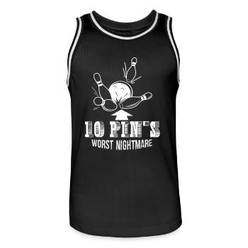 Bowling 10 Pin's Worst Nightmare - Men's Basketball Jersey - black/white - Front - AI Model Male 185 dark (185cm)