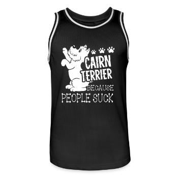 Cairn Terrier Because People Suck - Men's Basketball Jersey - black/white - Front - AI Model Male 185 dark (185cm)
