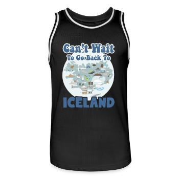 Can't Wait To Go Back To Iceland - Men's Basketball Jersey - black/white - Front - AI Model Male 185 dark (185cm)