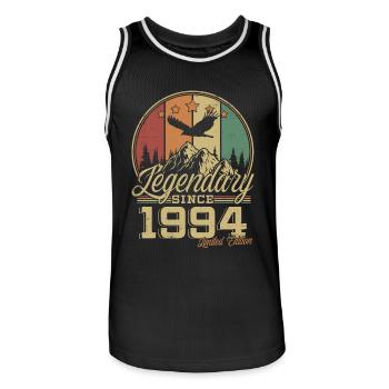 Légendaire depuis 1994 Vintage cadeau d’anniversaire - Maillot de basket Homme - noir/blanc - Devant - AI Model Male 185 dark (185cm)