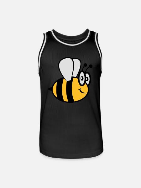 Abeille drôle mignon - Maillot de basket Homme - noir/blanc