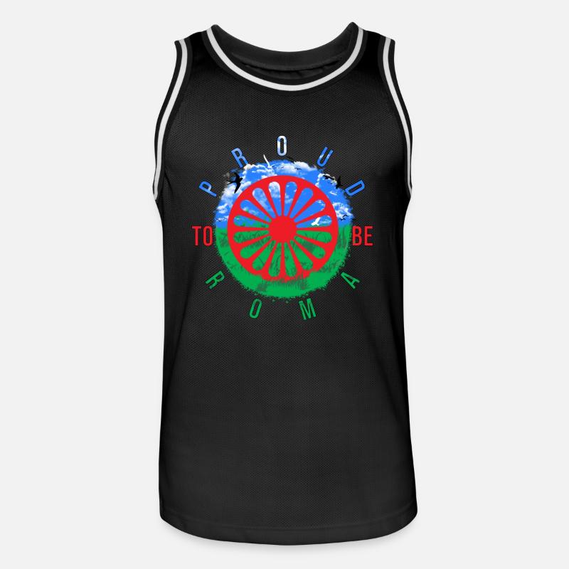 Orgogliosi di essere Rom - Maglia da basket per uomo - nero/bianco