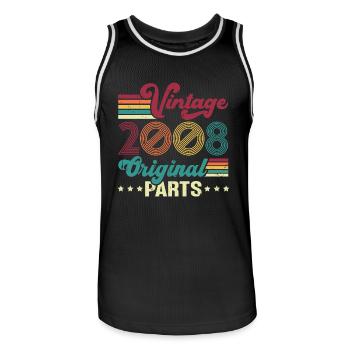 Vintage 2008 Original, Cadeau D'anniversaire - Maillot de basket Homme - noir/blanc - Devant - AI Model Male 185 dark (185cm)