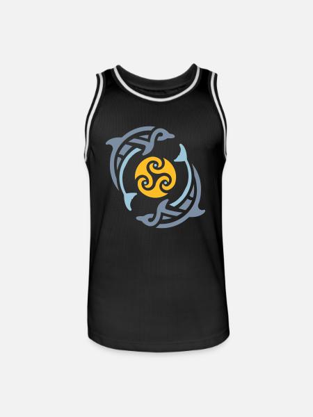 Tribal dolphins - Männer Basketball-Trikot - Schwarz/Weiß