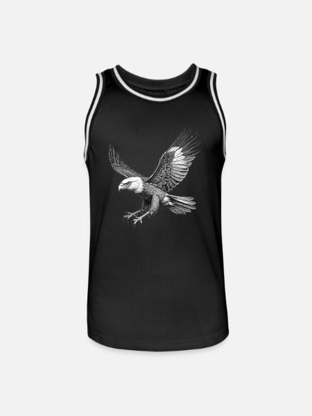 Flying Eagle, Graphic - Men's Basketball Jersey - black/white