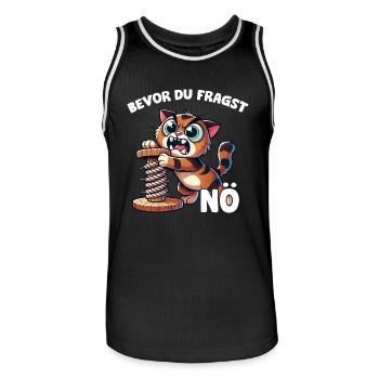 Bevor Du Fragst Nö Katze - Männer Basketball-Trikot - Schwarz/Weiß - Vorne - AI Model Male 185 dark (185cm)