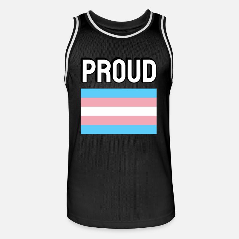 Trans Pride transfierté Drapeau Fier - Maillot de basket Homme - noir/blanc