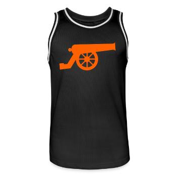 Kanone - Männer Basketball-Trikot - Schwarz/Weiß - Vorne - AI Model Male 185 dark (185cm)