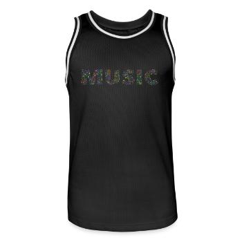 Music - Männer Basketball-Trikot - Schwarz/Weiß - Vorne - AI Model Male 185 dark (185cm)