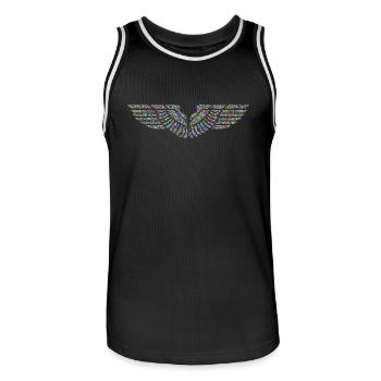 Eagle Wings Neon Gift Geometric - Men's Basketball Jersey - black/white - Front - AI Model Male 185 dark (185cm)