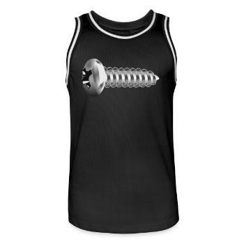 Schraube,Werkzeug,Handwerk - Männer Basketball-Trikot - Schwarz/Weiß - Vorne - AI Model Male 185 dark (185cm)