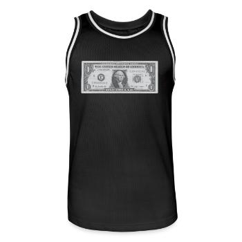 Dollarschein - Dollar für geldgeile Kapitalisten - Männer Basketball-Trikot - Schwarz/Weiß - Vorne - AI Model Male 185 dark (185cm)