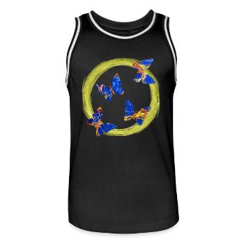 schmetterlinge e 273 - Männer Basketball-Trikot - Schwarz/Weiß - Vorne - AI Model Male 185 dark (185cm)