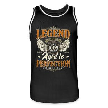 Légende Depuis 1995 Vintage Vintage Anniversaire - Maillot de basket Homme - noir/blanc - Devant - AI Model Male 185 dark (185cm)