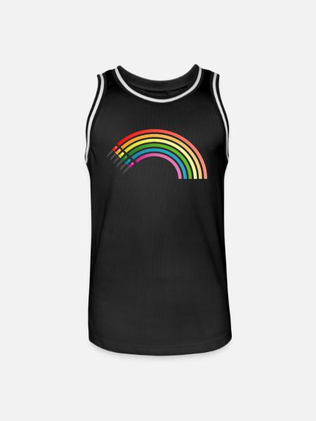 Regenbogen LED - Männer Basketball-Trikot - Schwarz/Weiß
