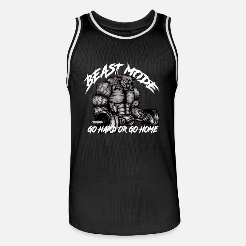 Palestra Bull - Beast Mode - Maglia da basket per uomo - nero/bianco