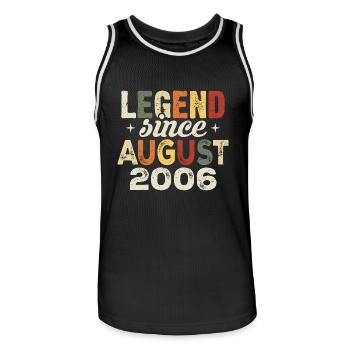 Août 2006 Anniversaire Août 2006 - Août 2006 - Maillot de basket Homme - noir/blanc - Devant - AI Model Male 185 dark (185cm)