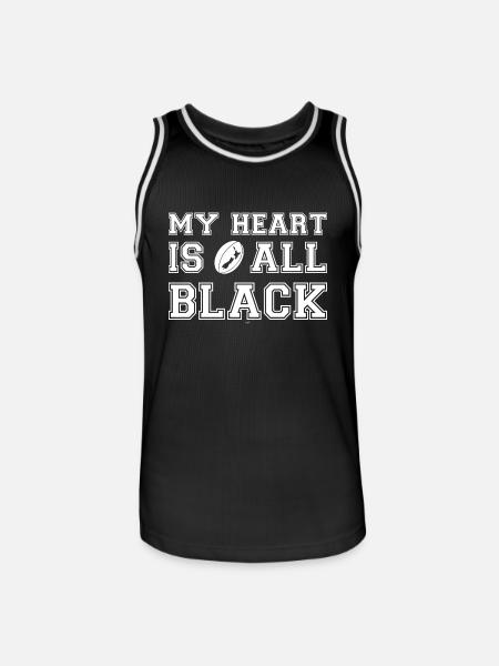 New Zealand My Heart Is All Black - Männer Basketball-Trikot - Schwarz/Weiß