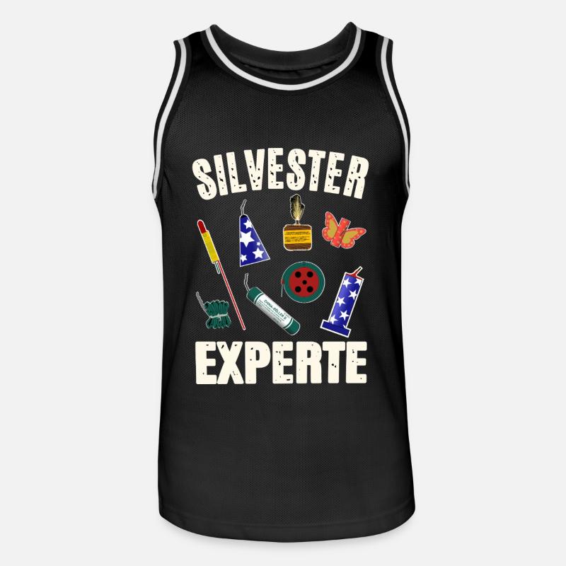Silvester Experte - Männer Basketball-Trikot - Schwarz/Weiß