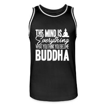 Buddha The Mind Is Everything - Men's Basketball Jersey - black/white - Front - AI Model Male 185 dark (185cm)