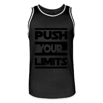 PUSH YOUR LIMITS - Maillot de basket Homme - noir/blanc - Devant - AI Model Male 185 dark (185cm)