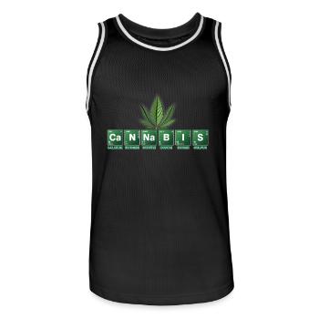 Cannabis - Männer Basketball-Trikot - Schwarz/Weiß - Vorne - AI Model Male 185 dark (185cm)