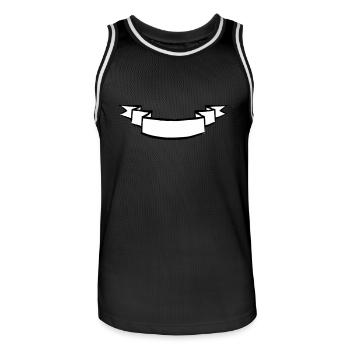Banner curved - Men's Basketball Jersey - black/white - Front - AI Model Male 185 dark (185cm)