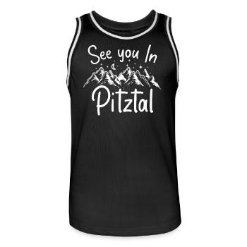 Pitztal Ski Tyrol Snowboard Autriche - Maillot de basket Homme - noir/blanc - Devant - AI Model Male 185 dark (185cm)