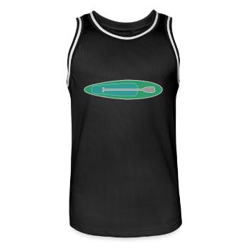 SUP Board - Men's Basketball Jersey - black/white - Front - AI Model Male 185 dark (185cm)