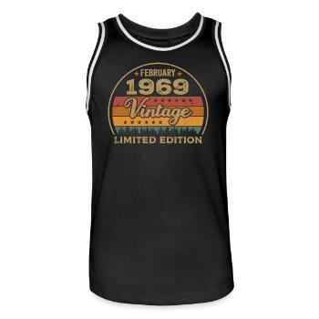 Février 1969, Jubilé 1969, Légendes Février 1969 - Maillot de basket Homme - noir/blanc - Devant - AI Model Male 185 dark (185cm)