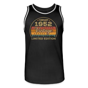 February 1952, Jubilee 1952, Legends February 1952 - Men's Basketball Jersey - black/white - Front - AI Model Male 185 dark (185cm)