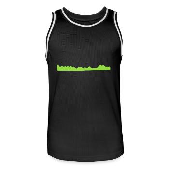 Grass Line Symbol Shape - Men's Basketball Jersey - black/white - Front - AI Model Male 185 dark (185cm)
