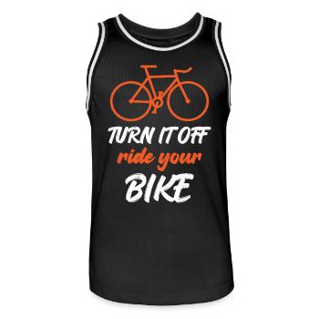Turn It Off Ride Your Bike - Männer Basketball-Trikot - Schwarz/Weiß - Vorne - AI Model Male 185 dark (185cm)