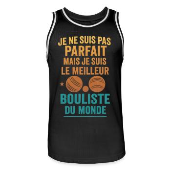 Le meilleur joueur de pétanque du monde - Maillot de basket Homme - noir/blanc - Devant - AI Model Male 185 dark (185cm)