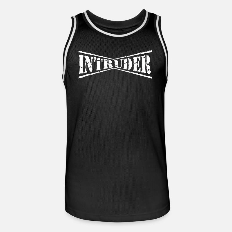 intruder hacker eindringling clan sticker computer - Männer Basketball-Trikot - Schwarz/Weiß