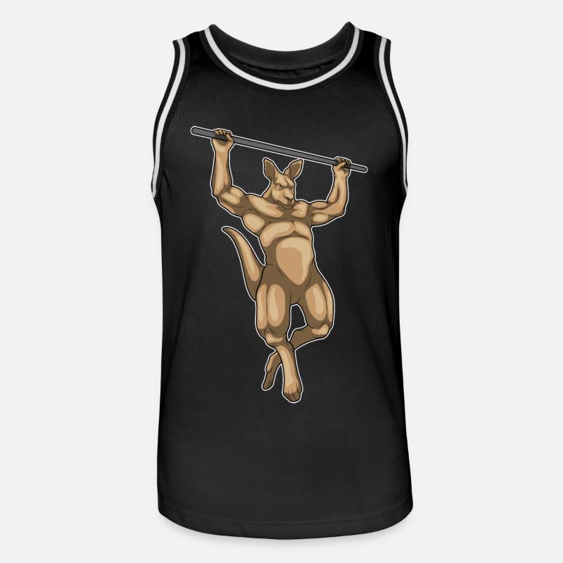 Kangourou Bodybuilder Pull-Ups Musculation - Maillot de basket Homme - noir/blanc