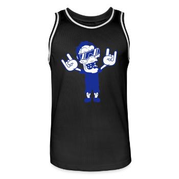 DJ Zombie Mort-vivant Horreur Halloween Fête Célébrations - Maillot de basket Homme - noir/blanc - Devant - AI Model Male 185 dark (185cm)