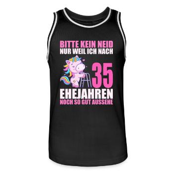 35 Jahre verheiratet lustig 35. Hochzeitstag - Männer Basketball-Trikot - Schwarz/Weiß - Vorne - AI Model Male 185 dark (185cm)