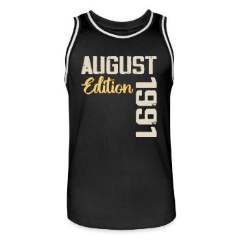 Anniversaire Août 1991 - Edition Limitée Août 1991 - Maillot de basket Homme - noir/blanc - Devant - AI Model Male 185 dark (185cm)