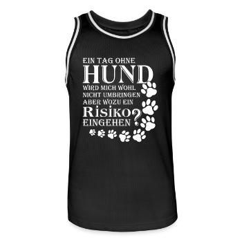 Hund Labrador Agility Tierschutz Tierfreund Rudel - Männer Basketball-Trikot - Schwarz/Weiß - Vorne - AI Model Male 185 dark (185cm)