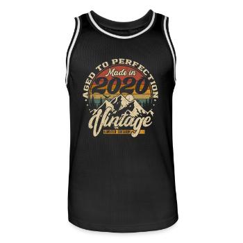 Made in 2020 Vintage Édition limitée Cadeau - Maillot de basket Homme - noir/blanc - Devant - AI Model Male 185 dark (185cm)