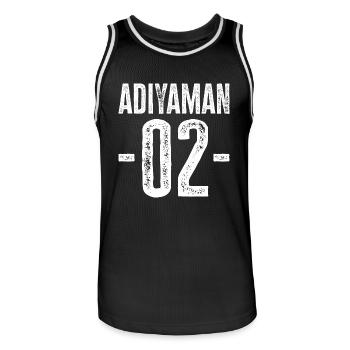 Adıyaman 02 – Stolz auf eine vielfältige Heimat - Männer Basketball-Trikot - Schwarz/Weiß - Vorne - AI Model Male 185 dark (185cm)