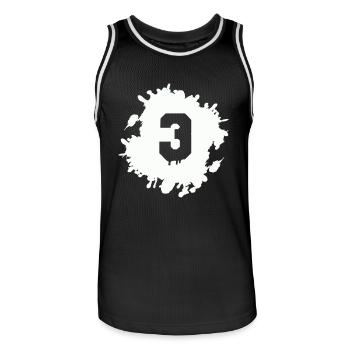 3 blobs - Men's Basketball Jersey - black/white - Front - AI Model Male 185 dark (185cm)