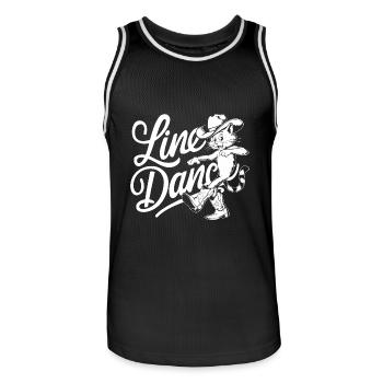 Line Dance Katze ich liebe Katzen und Line Dance - Männer Basketball-Trikot - Schwarz/Weiß - Vorne - AI Model Male 185 dark (185cm)