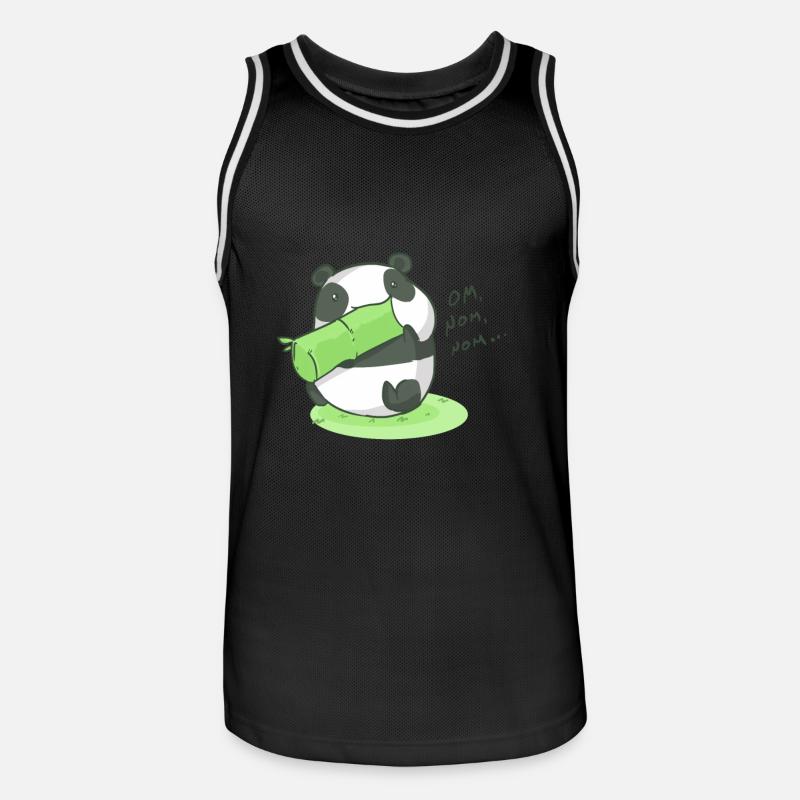 Mampfender Panda Om Nom Nom Geschenkidee - Männer Basketball-Trikot - Schwarz/Weiß