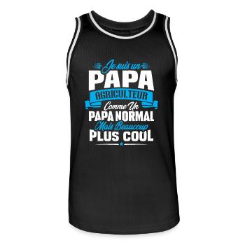 Un papa agriculteur c'est comme un papa normal - Maillot de basket Homme - noir/blanc - Devant - AI Model Male 185 dark (185cm)