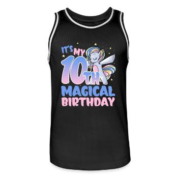 It's my 10th magical birthday - Men's Basketball Jersey - black/white - Front - AI Model Male 185 dark (185cm)