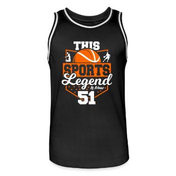 Cette légende du sport a maintenant 51 ans, - Maillot de basket Homme - noir/blanc - Devant - AI Model Male 185 dark (185cm)